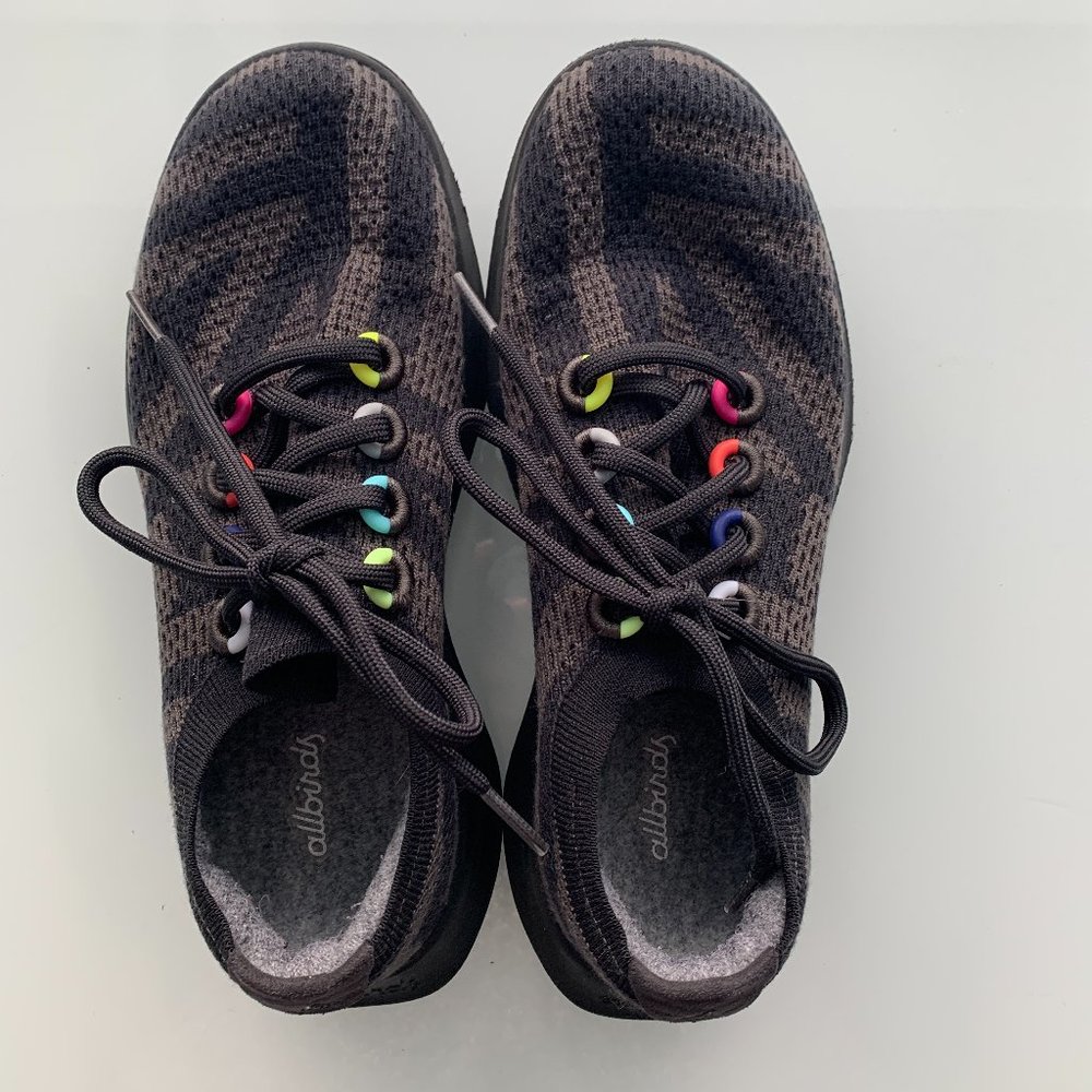 allbirds Black Athletic Shoes with Multicolor Eyelets